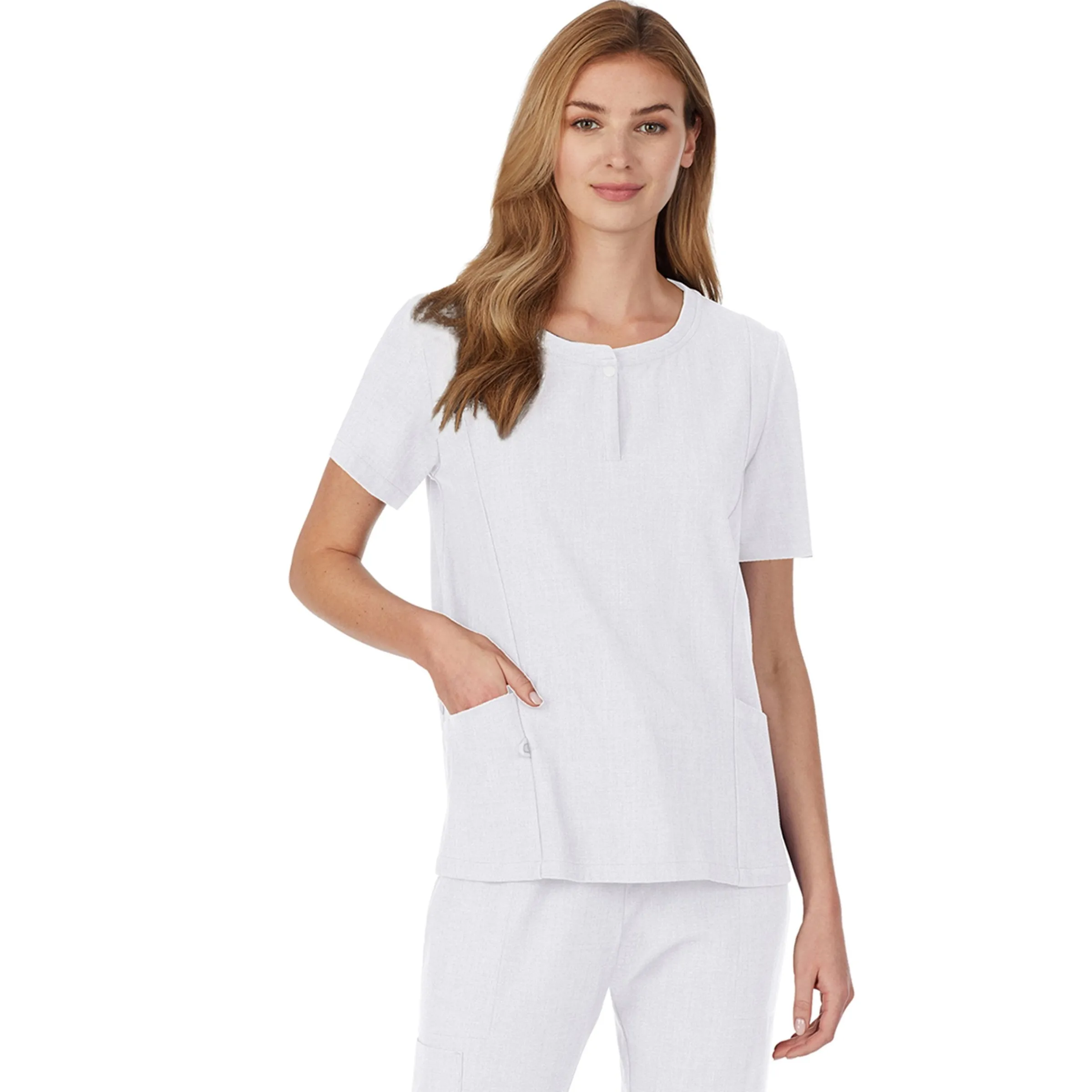 Sale Womens Scrub Henley Neck Top with Side Pockets Women Womens Scrubs|Scrubs
