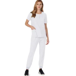 Sale Womens Scrub Henley Neck Top with Side Pockets Women Womens Scrubs|Scrubs