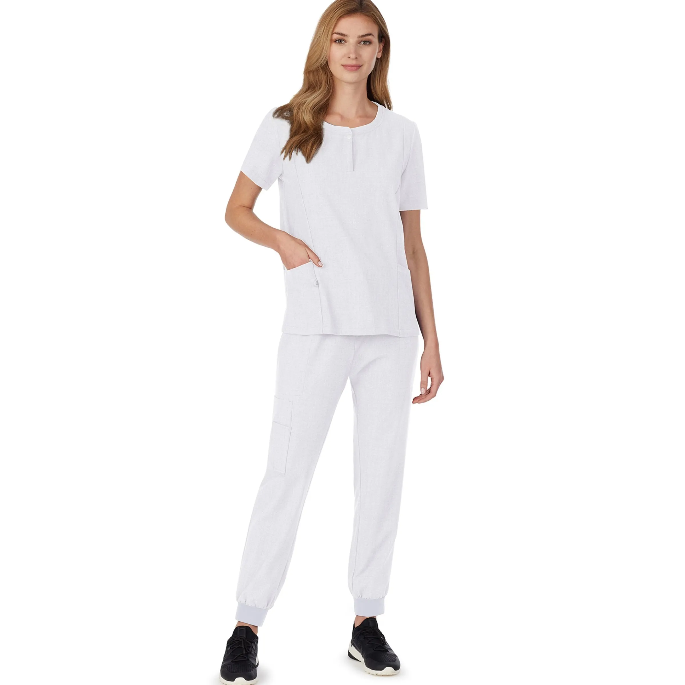 Sale Womens Scrub Henley Neck Top with Side Pockets Women Womens Scrubs|Scrubs