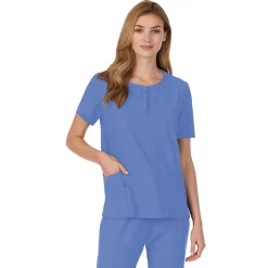 Sale Womens Scrub Henley Neck Top with Side Pockets Women Womens Scrubs|Scrubs