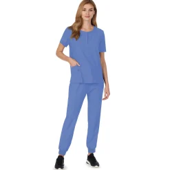 Sale Womens Scrub Henley Neck Top with Side Pockets Women Womens Scrubs|Scrubs