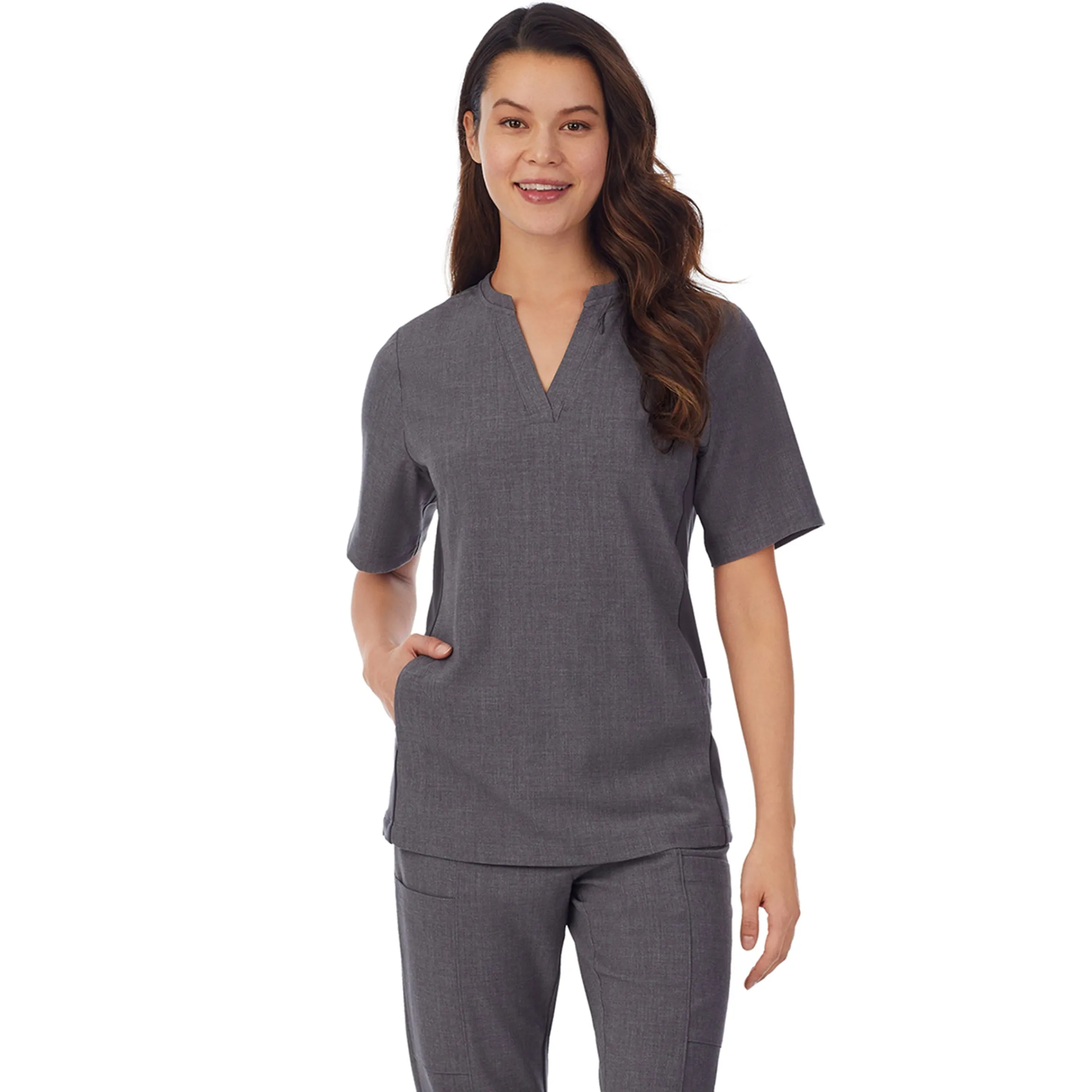Hot Womens Scrub Split Neck Top Women Womens Scrubs|Scrubs