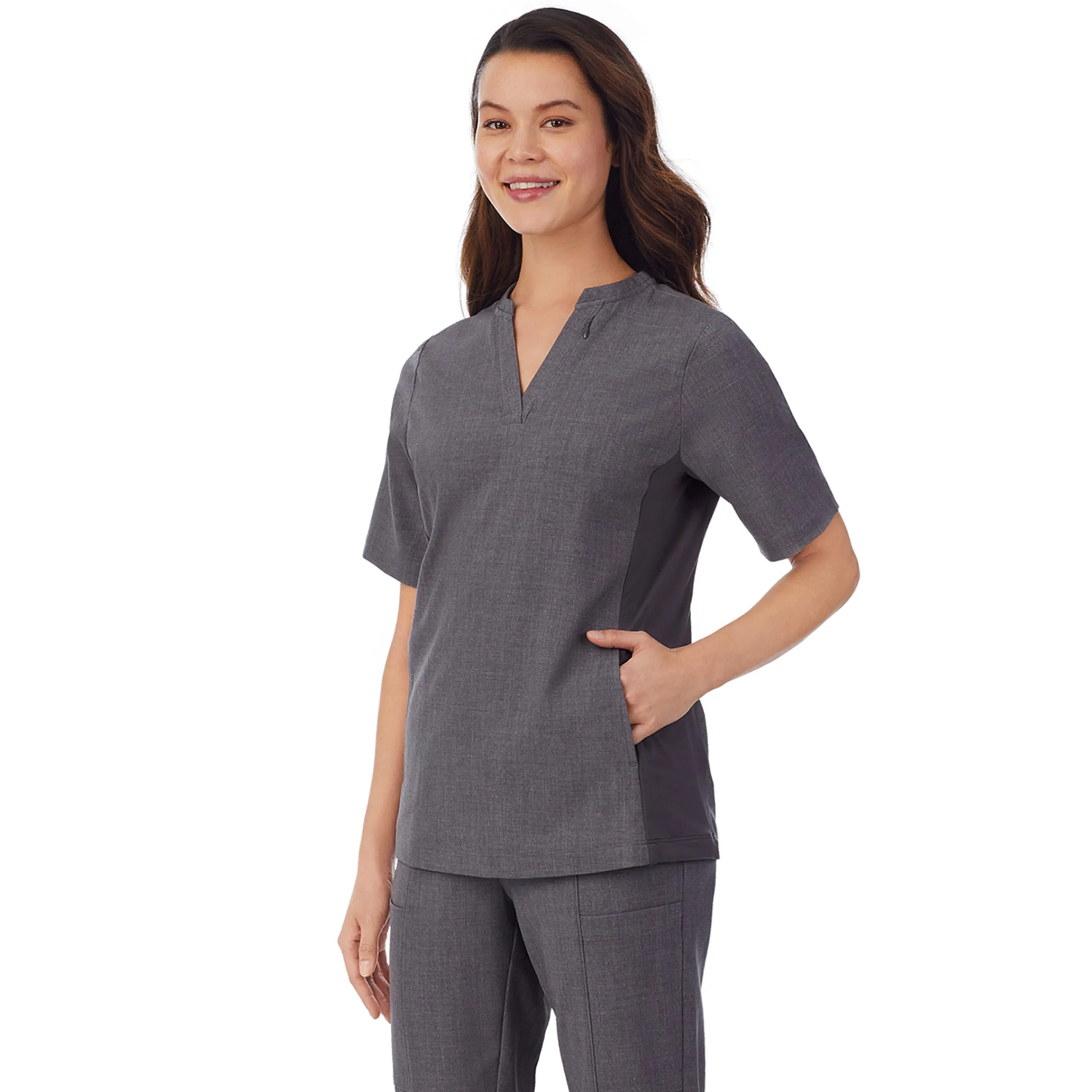 Hot Womens Scrub Split Neck Top Women Womens Scrubs|Scrubs