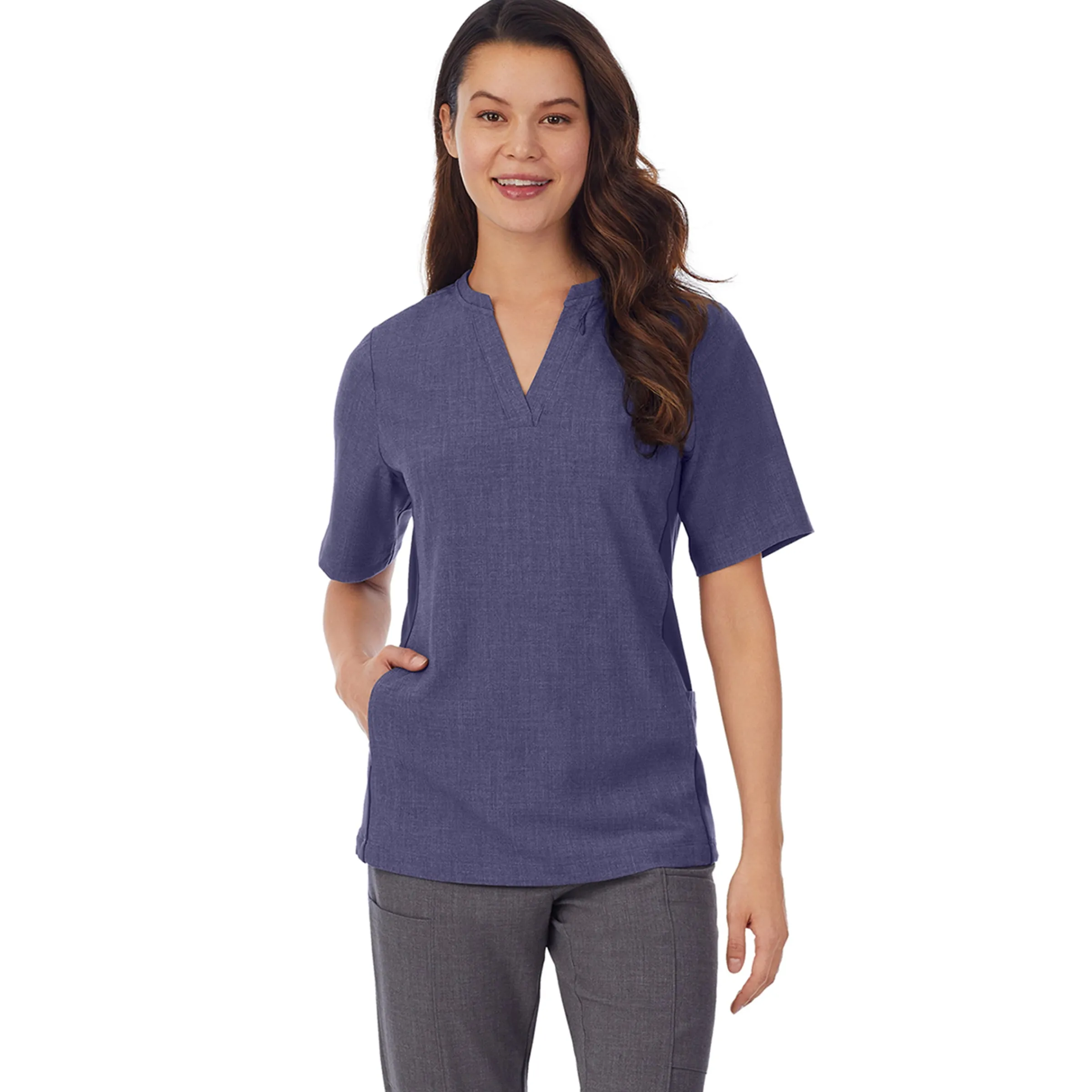 Hot Womens Scrub Split Neck Top Women Womens Scrubs|Scrubs