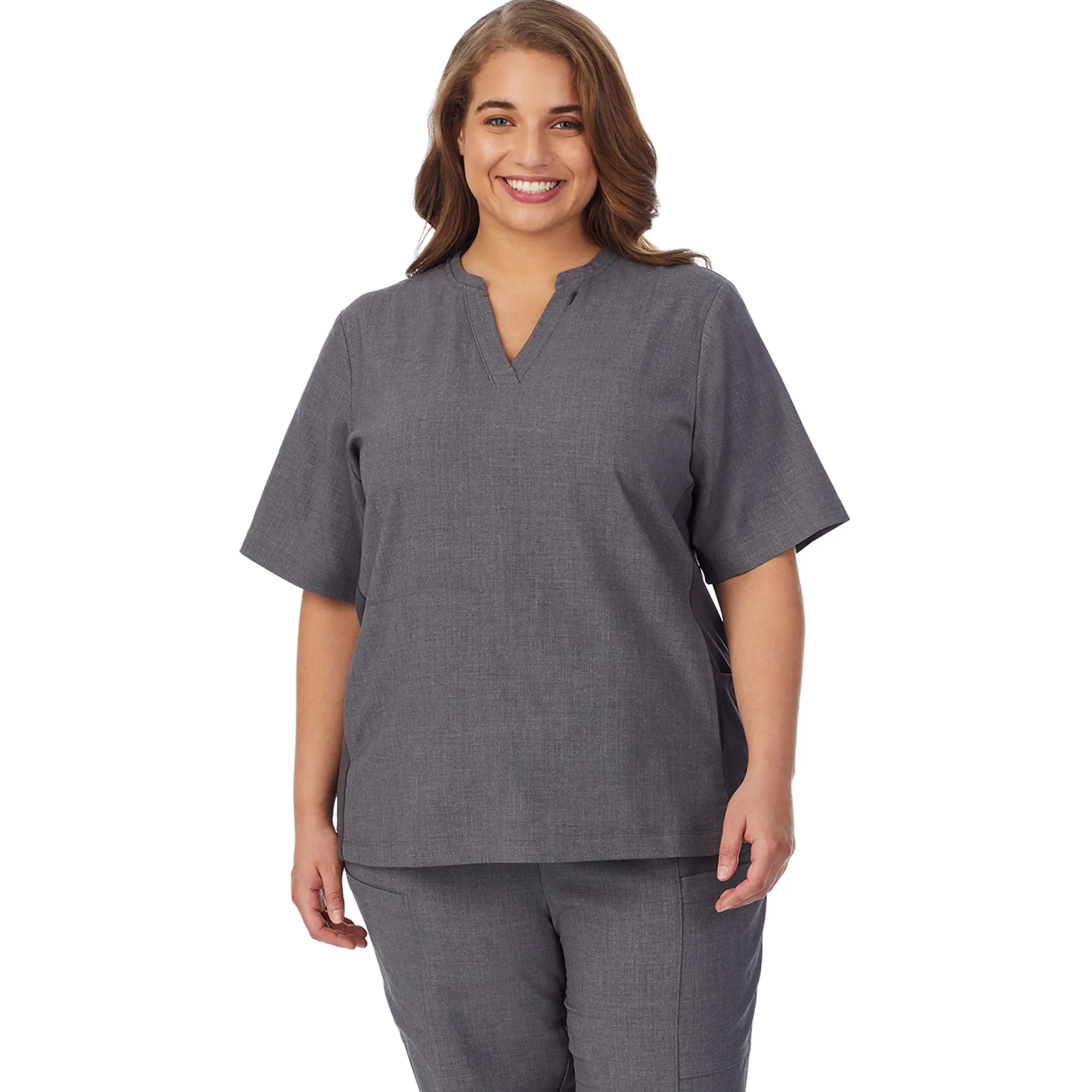 Discount Womens Scrub Split Neck Top PLUS Women Womens Scrubs|Plus Size