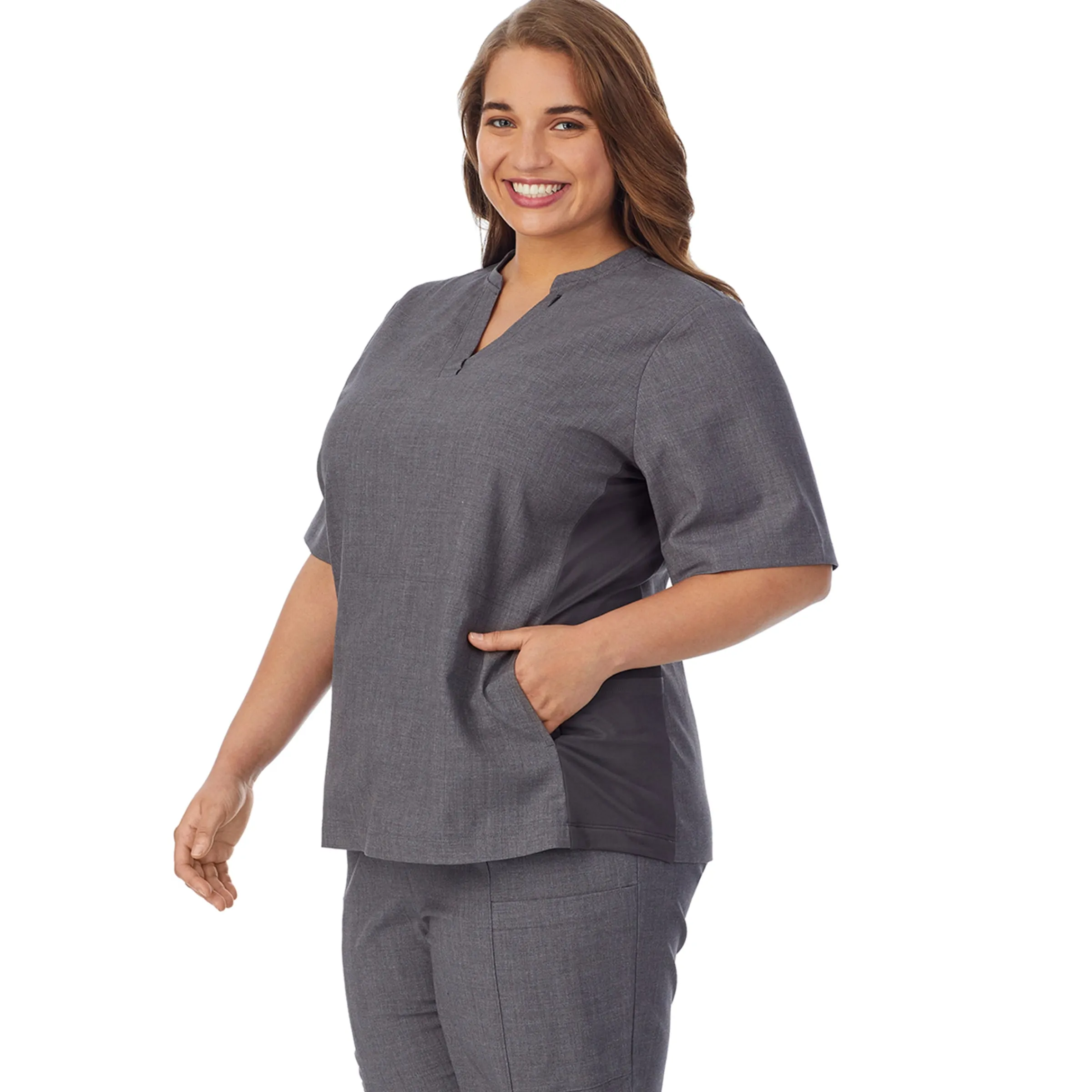 Discount Womens Scrub Split Neck Top PLUS Women Womens Scrubs|Plus Size