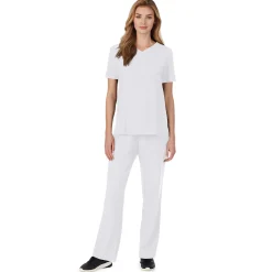 Sale Womens Scrub V-Neck Top with Chest Pocket PETITE Women Womens Scrubs|Scrubs