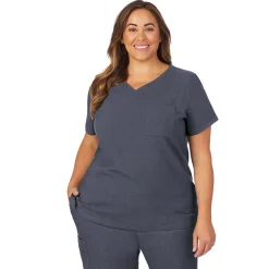 New Womens Scrub V-Neck Top with Chest Pocket PLUS Women Womens Scrubs|Scrubs