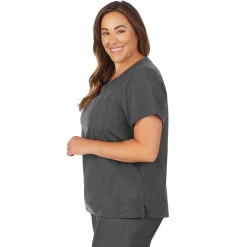 New Womens Scrub V-Neck Top with Chest Pocket PLUS Women Womens Scrubs|Scrubs