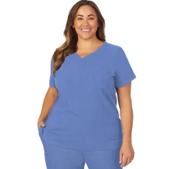 New Womens Scrub V-Neck Top with Chest Pocket PLUS Women Womens Scrubs|Scrubs