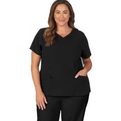 Discount Womens Scrub V-Neck Top with Side Pockets PLUS Women Womens Scrubs|Scrubs
