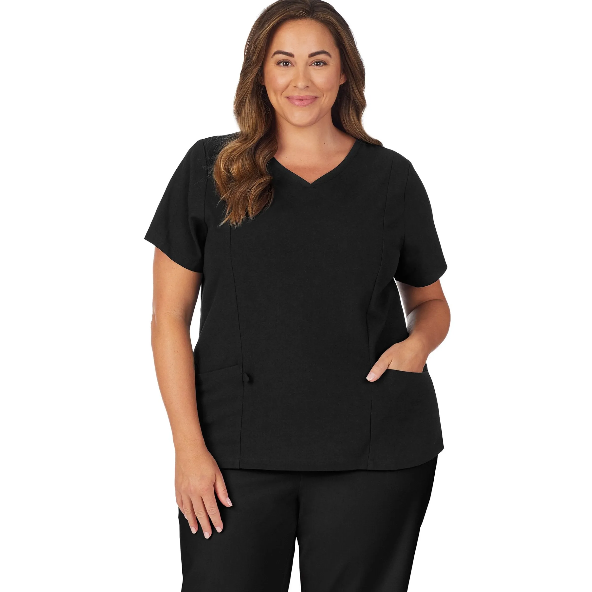 Discount Womens Scrub V-Neck Top with Side Pockets PLUS Women Womens Scrubs|Scrubs