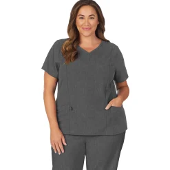 Discount Womens Scrub V-Neck Top with Side Pockets PLUS Women Womens Scrubs|Scrubs