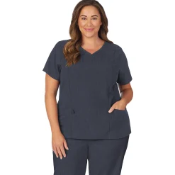 Discount Womens Scrub V-Neck Top with Side Pockets PLUS Women Womens Scrubs|Scrubs