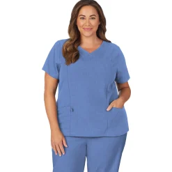 Discount Womens Scrub V-Neck Top with Side Pockets PLUS Women Womens Scrubs|Scrubs