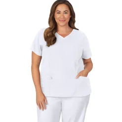 Discount Womens Scrub V-Neck Top with Side Pockets PLUS Women Womens Scrubs|Scrubs