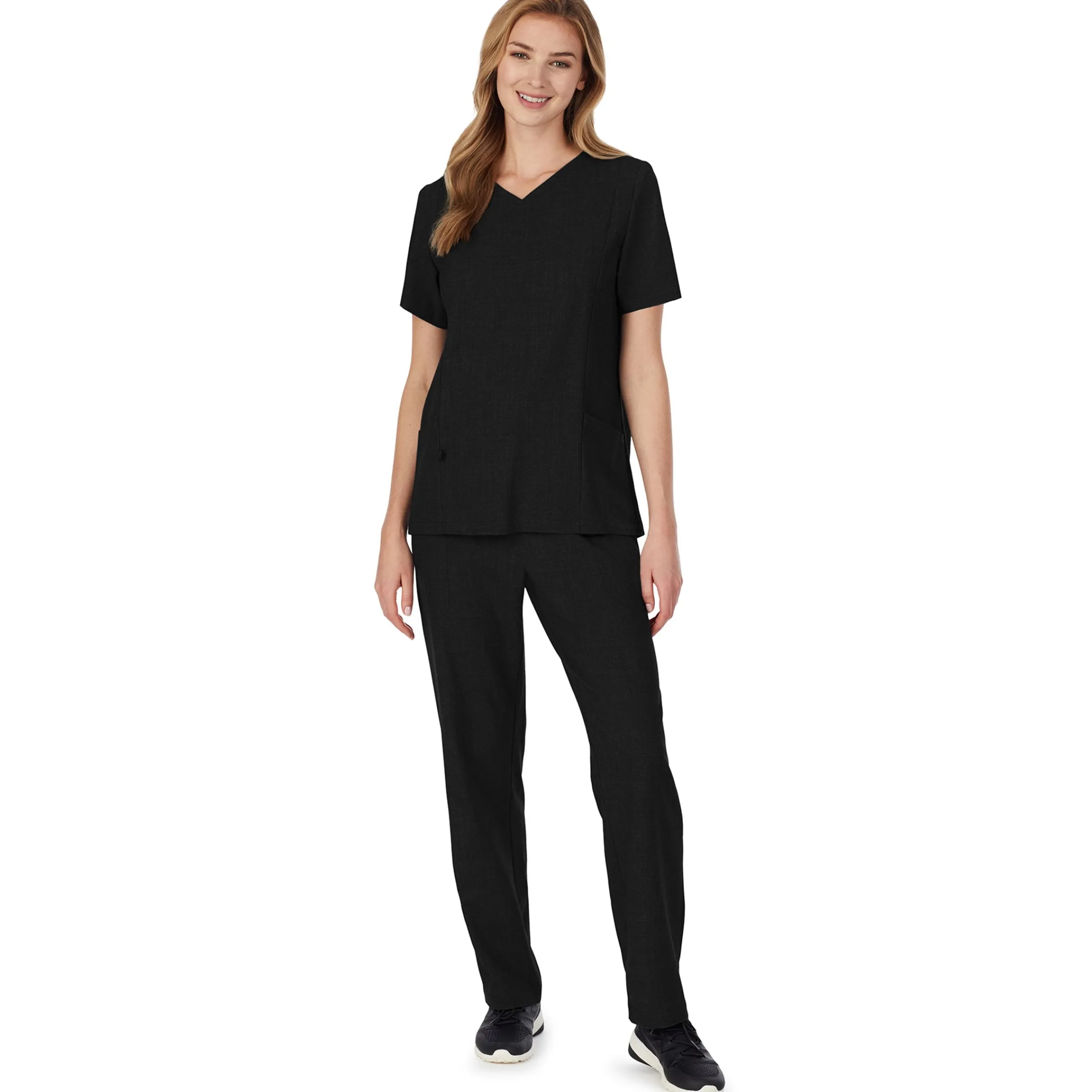 Womens Scrub V-Neck Top with Side Pockets PETITE Women Womens Scrubs|Scrubs