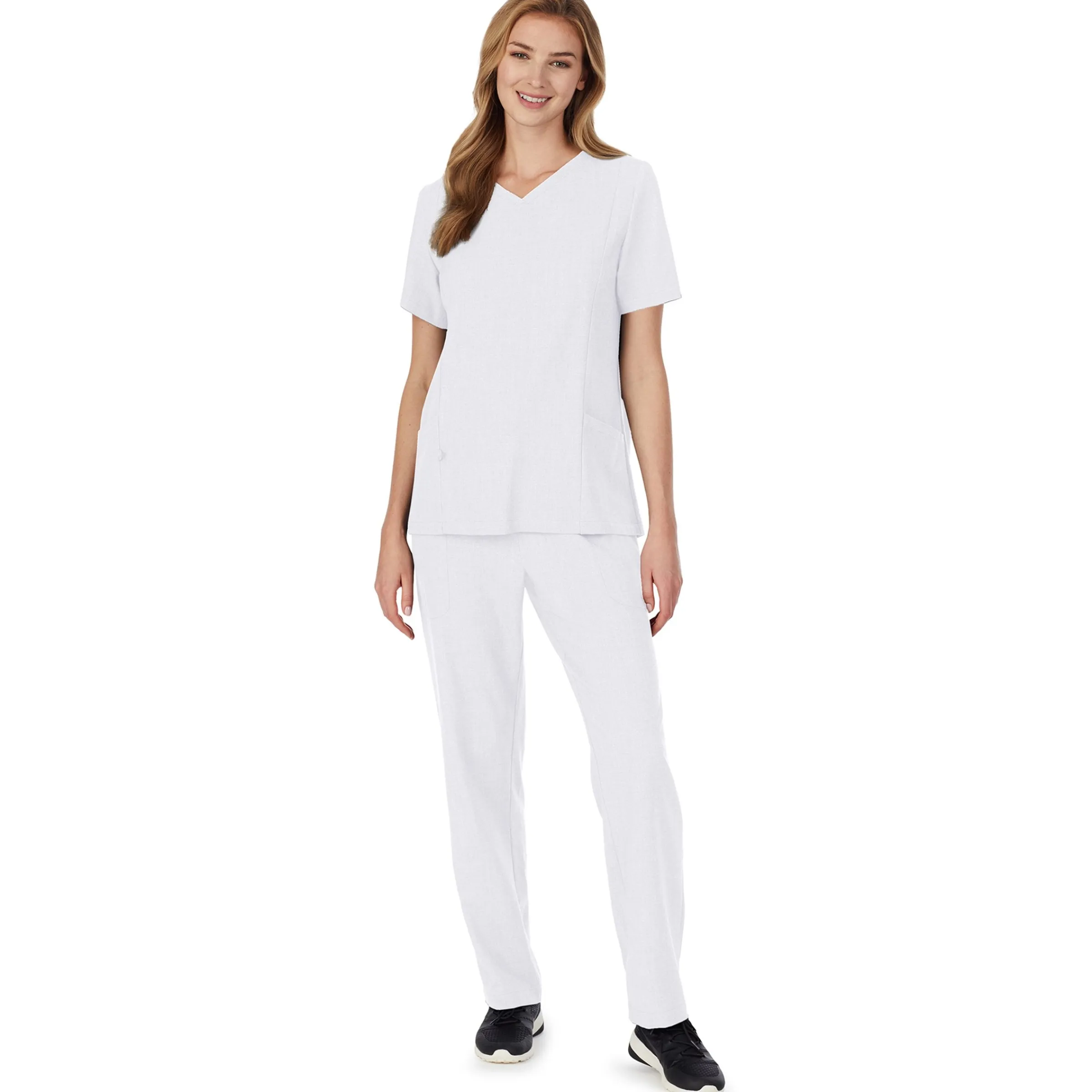 Womens Scrub V-Neck Top with Side Pockets PETITE Women Womens Scrubs|Scrubs