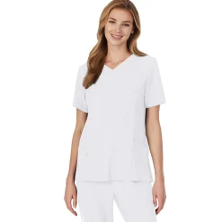 Womens Scrub V-Neck Top with Side Pockets PETITE Women Womens Scrubs|Scrubs