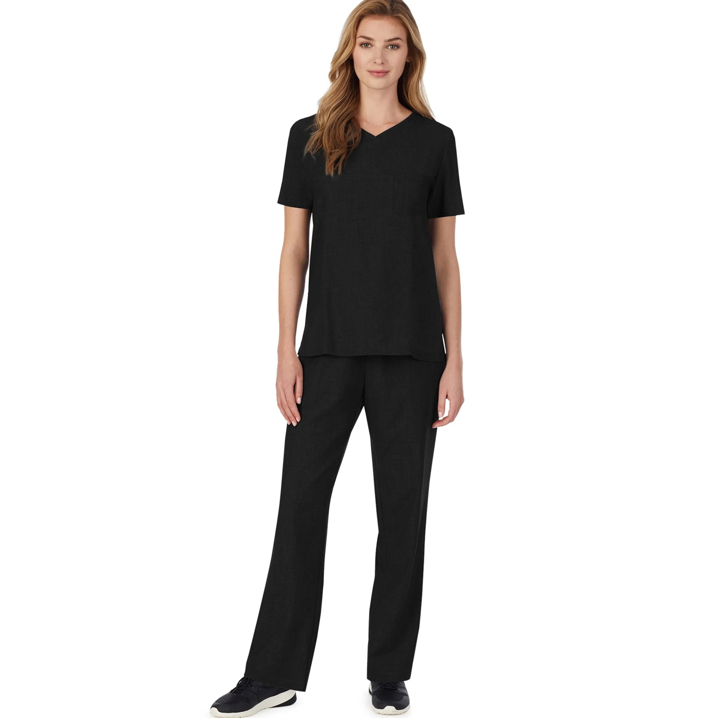 Womens Scrub V-Neck Top with Chest Pocket Women Womens Scrubs|Scrubs