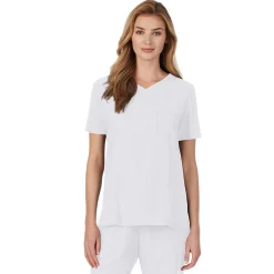 Womens Scrub V-Neck Top with Chest Pocket Women Womens Scrubs|Scrubs