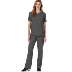 Womens Scrub V-Neck Top with Chest Pocket Women Womens Scrubs|Scrubs