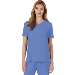 Womens Scrub V-Neck Top with Chest Pocket Women Womens Scrubs|Scrubs